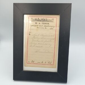 Antique Victorian 1869 6-9 druggist and apothecary receipt